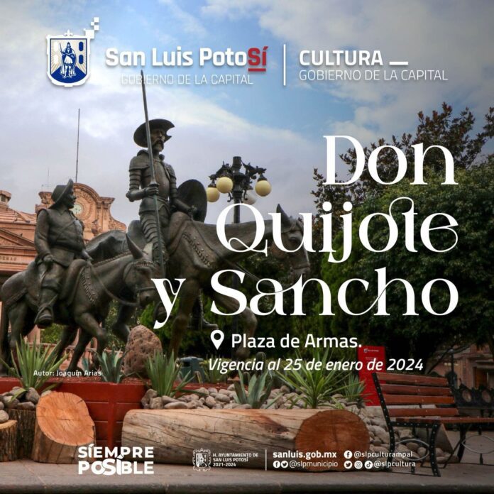 Ya te tomaste la foto con El Quijote y Sancho?; se va obra de Joaquín Arias en Plaza de Armas